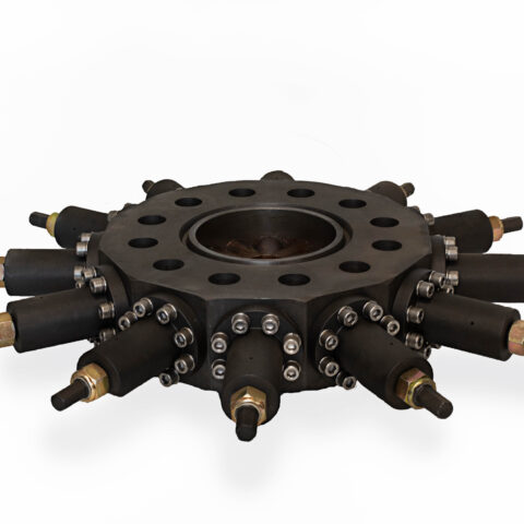 Image of hanger flanges, essential components in the oil and gas industry used to secure and support various wellhead equipment and components.