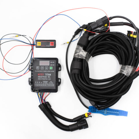 Image of an RPM harness, an electrical wiring assembly used for measuring and transmitting engine speed data in automotive and industrial applications